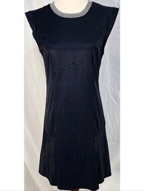 Rebecca Taylor Navy Blue Drop Waist Sheath Dress Preppy Classic Quiet Luxury